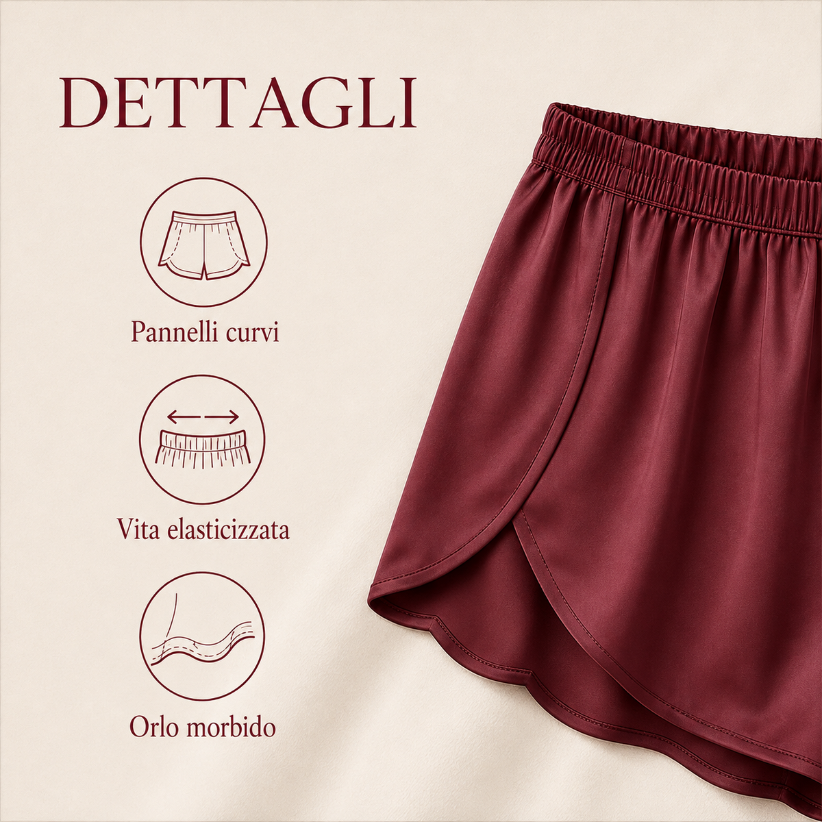 Shorts Aurora con Pannelli Curvi